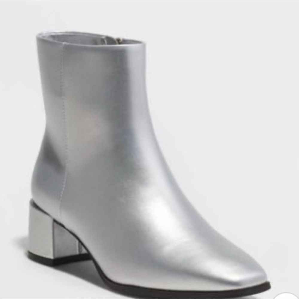Delilah Dress Silver Ankle Boots